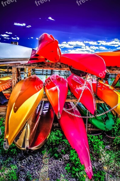 Kayaks - Kayaks Stored Marina Free Photos