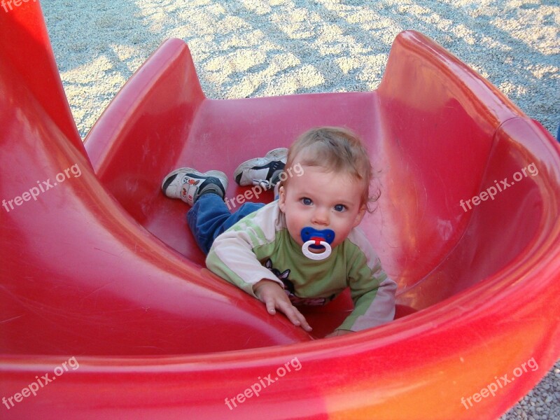 Park Slide Toddler Playing Boy Fun