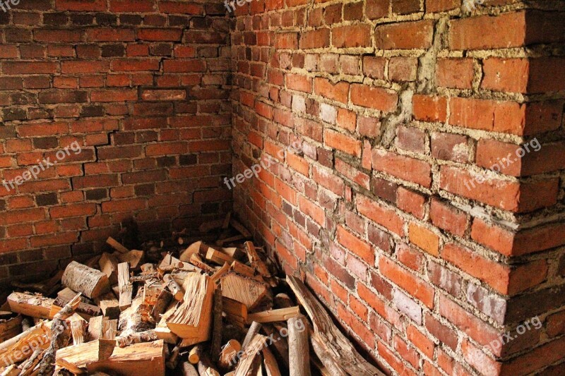 Brick Walls Bricks Wood Firewood Construction