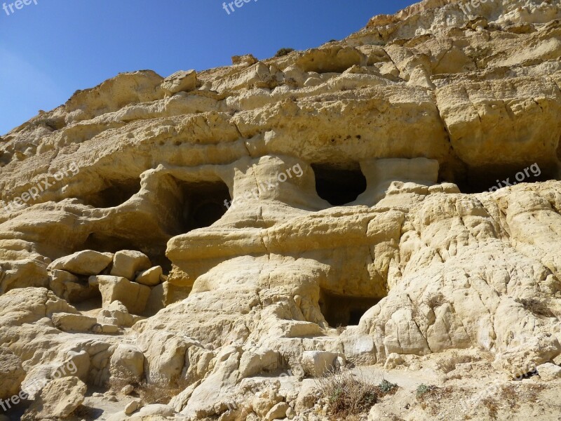 Caves Matala Crete Free Photos