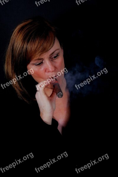 Woman Cigar Portrait Lowkey Studio