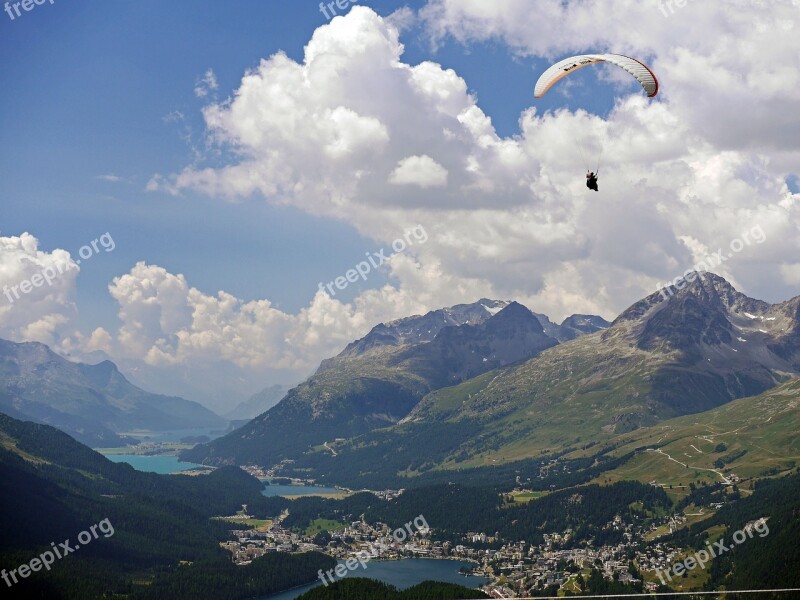 Paraglider St Moritz Oberengadin High Inntal Piz Corvatsch