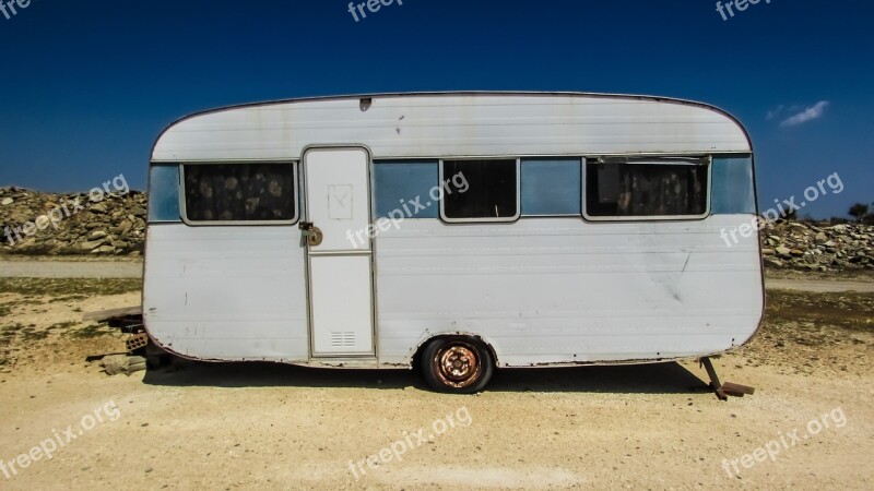 Caravan Old Aged Abandoned Retro