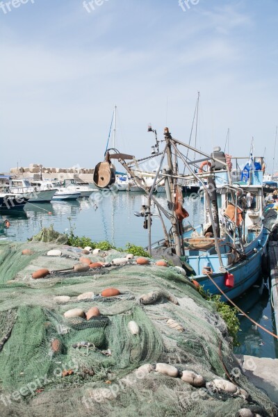 Port Boat Fisherman Networks Boats In The Harbor