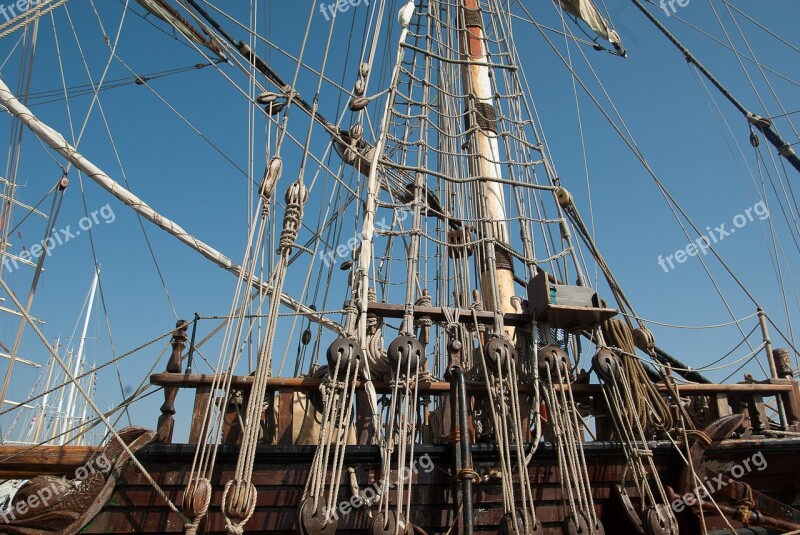 Sailboat Mast Strings Three-masted Pulley