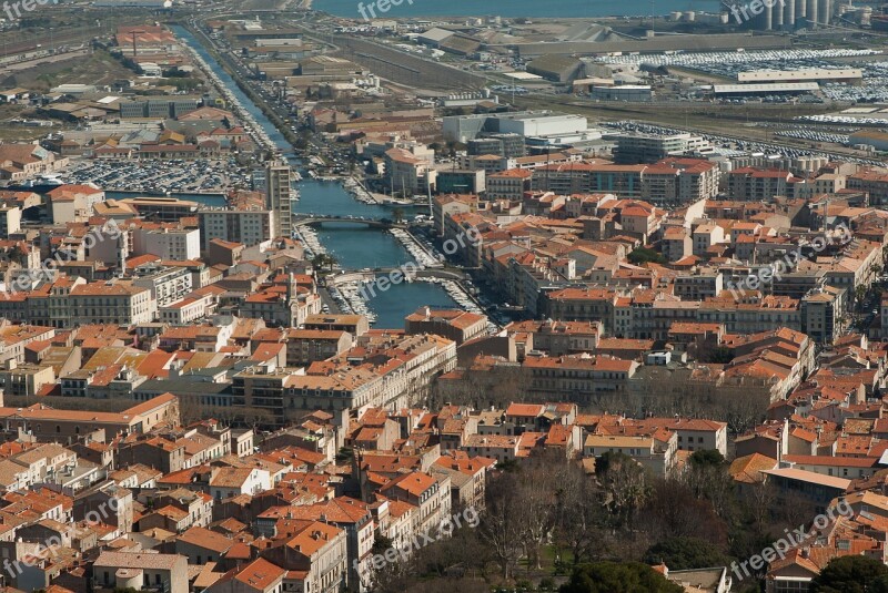 France Sète Mediterranean Channel Tiled Roofs