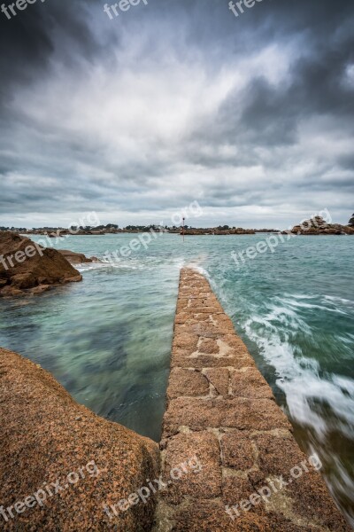 Jetty Sea Seaside Ocean Atlantic