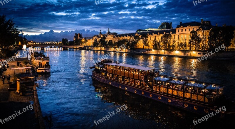 Seine Boat Paris Free Photos