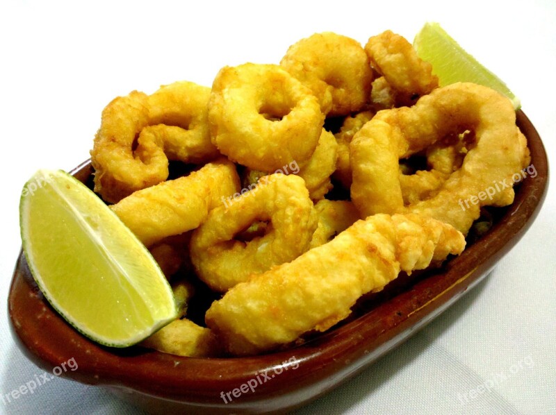 Deep-fried Food Squid Lunch Meal