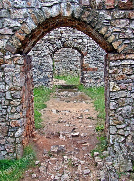 Checiny Castle Gateway Lake Dusia The Stones