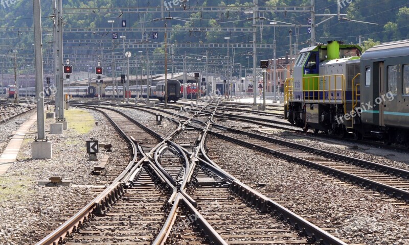 Railway Station Gleise Soft Road Brig Valais