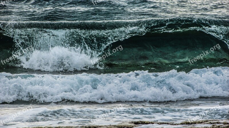 Wave Sea Water Splash Breaking