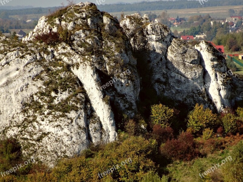 Jerzmanowice Poland Landscape Rock Nature