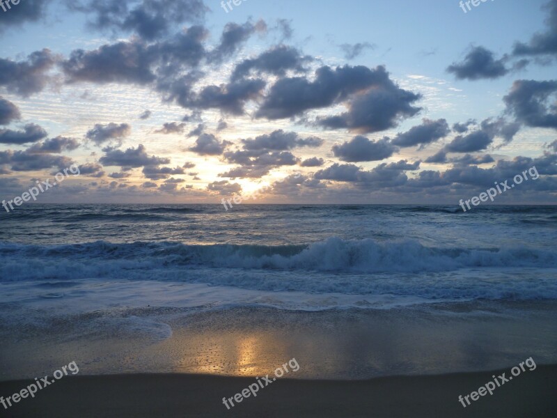 Sky Clouds Sea Sunset Atlantic