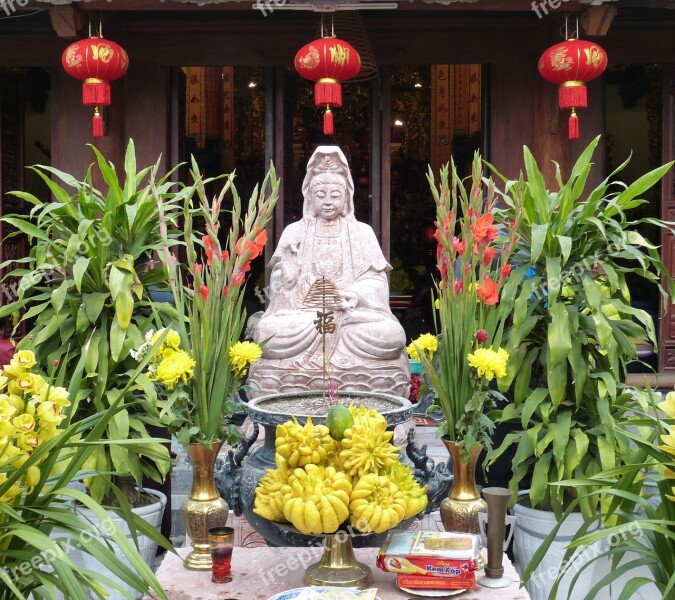 Temple Asia Buddhism Shrine Statue