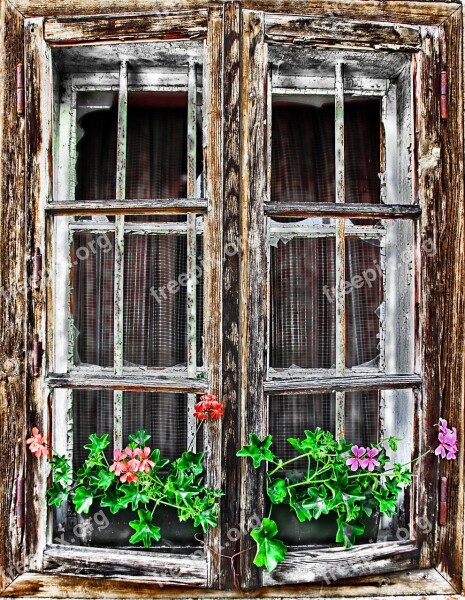 Window House Rustic Building Shutters