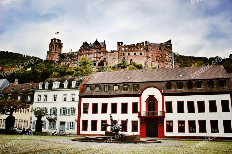 Old Castle Heidelberg Germany Cityscape Landmark