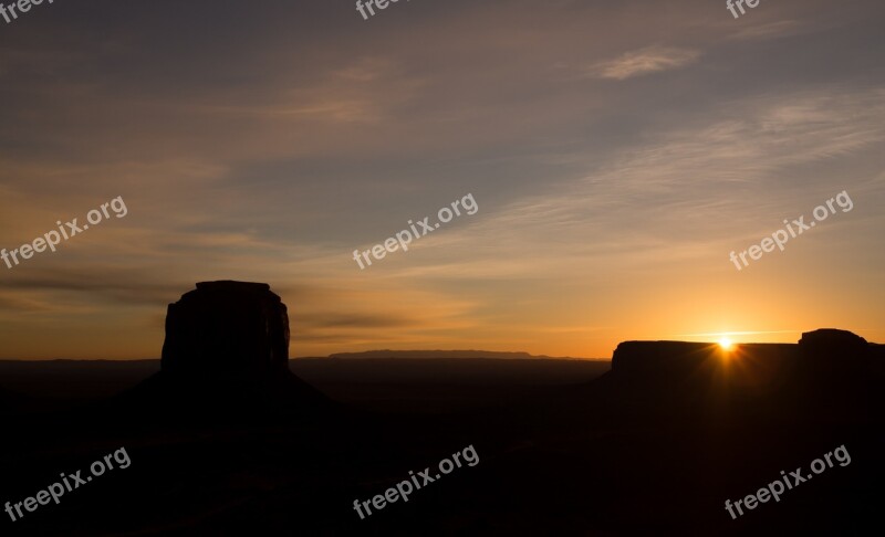 America Shadow Asahi Monument Valley Silhouette