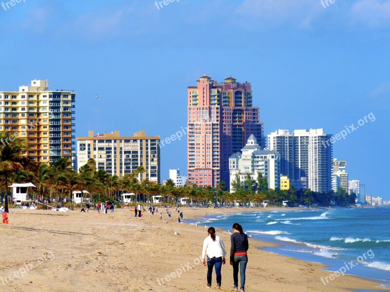 Beach Sand Ocean Fort Lauderdale Florida