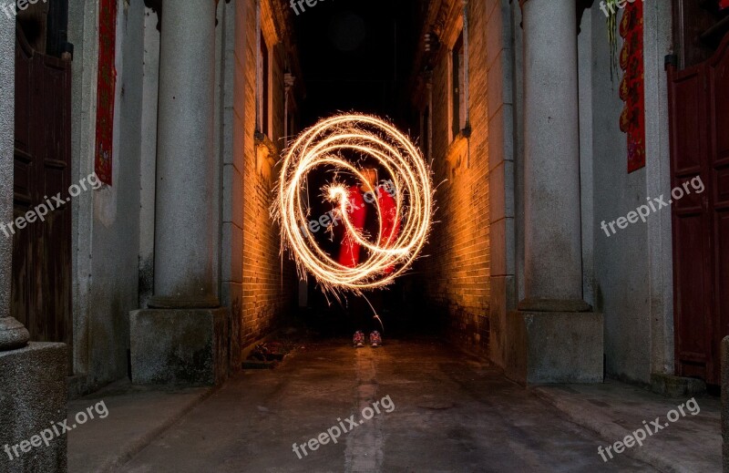 Light Painting Fireworks Firework Night Night View