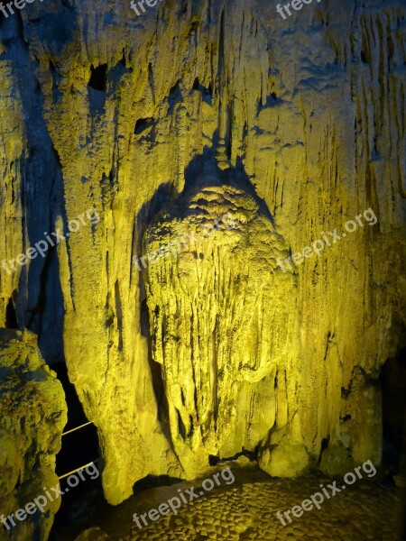 Cave Stalactite Cave Calcium Deposits Stalagmites Lighting