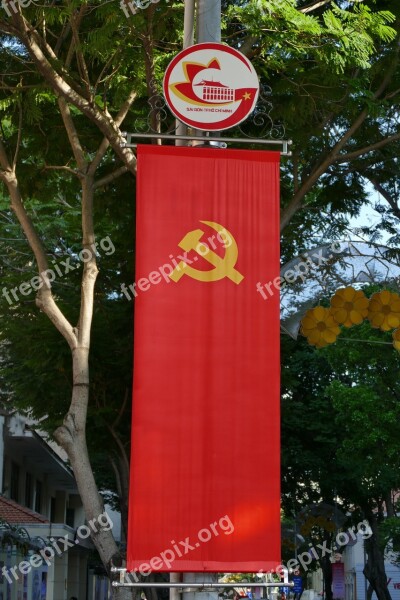 Vietnam Saigon Flag Hammer Sickle