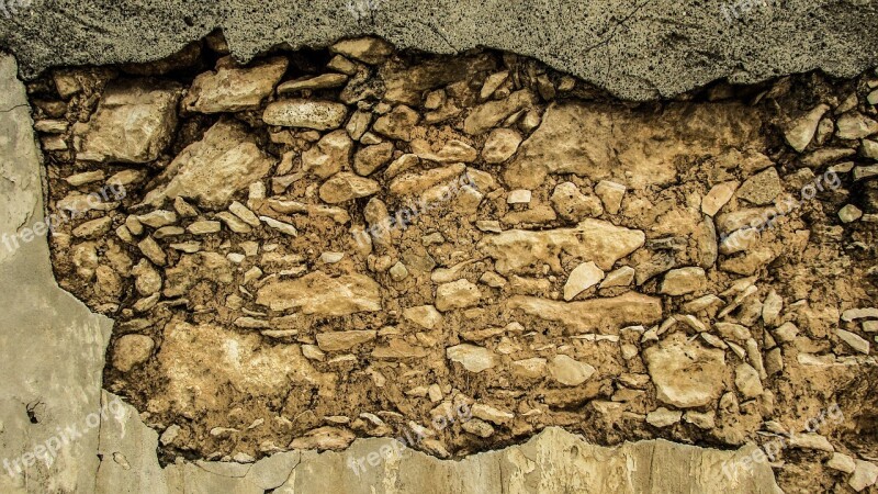 Wall Destroyed Damaged Weathered Adobe