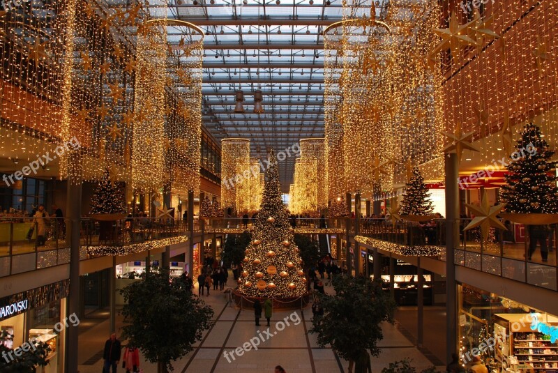 Berlin Christmas Shopping Mall Christmas Tree Free Photos