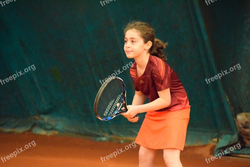 Tennis Girl Sport Racket Action