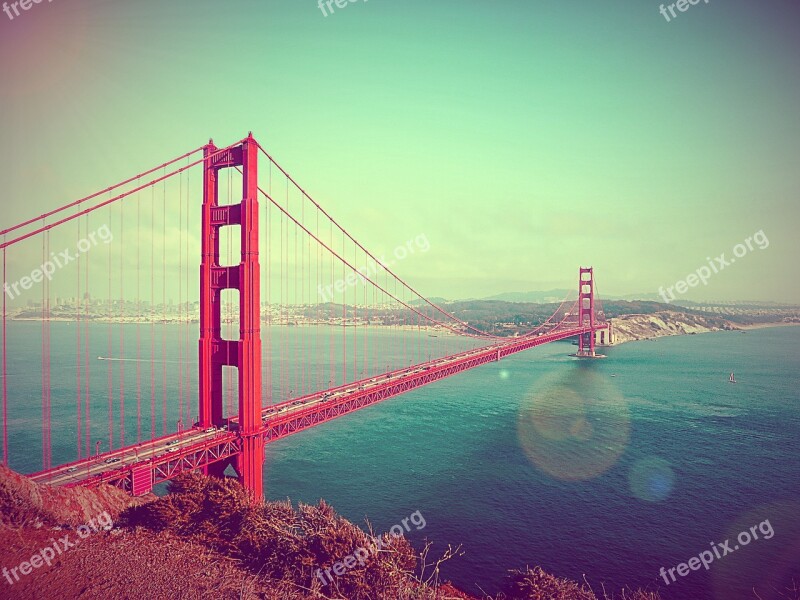 Golden Gate Bridge Suspension Bridge Bridge San Francisco Usa