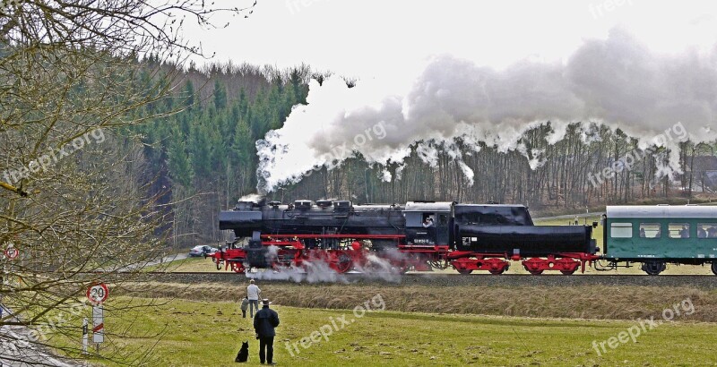 Steam Locomotive Steam Train Mountain Ride Eifel Gerolstein