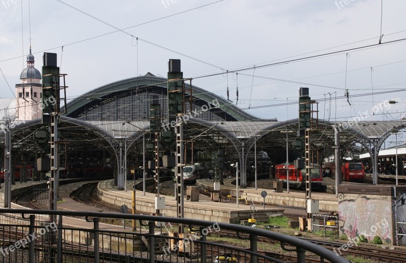 Railway Station Gleise Lines Traffic Cologne