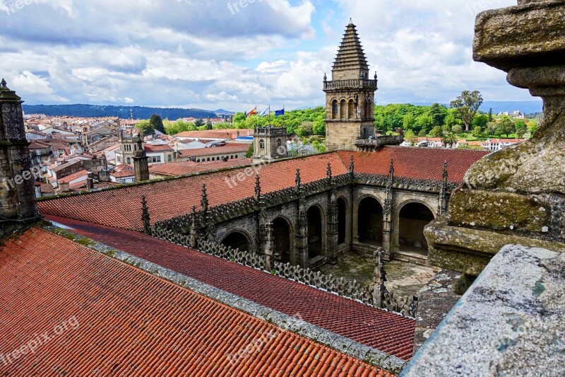 Courtyard Rooftop Medieval City Cathedral