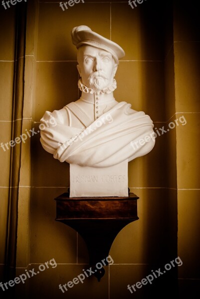 Statue Hernan Cortés Spain General Archives Of The Indies Bust