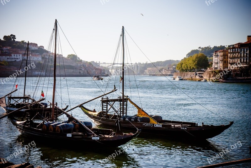 River Douro Porto Rabelo Boat Portugal Port Wine