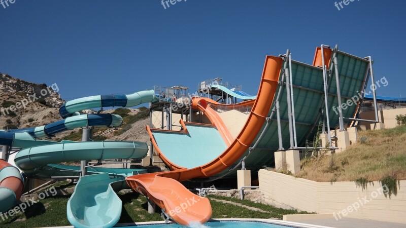 Slide Swimming Pool Blue Water Free Photos