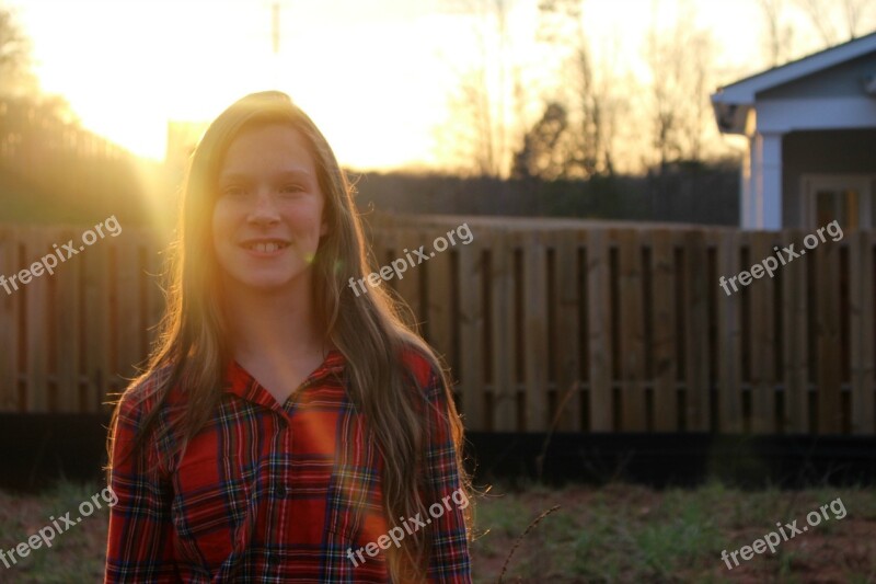 Flannel Sunlight Smiles Hair Beautiful