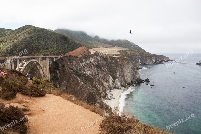 Big Sur Bixby Bridge Ocean California Coast