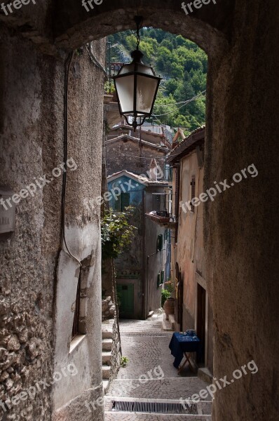 Landscape Alley Lantern Borgo Walk