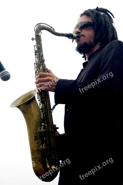 White Background Sax Musician Jazz Free Photos