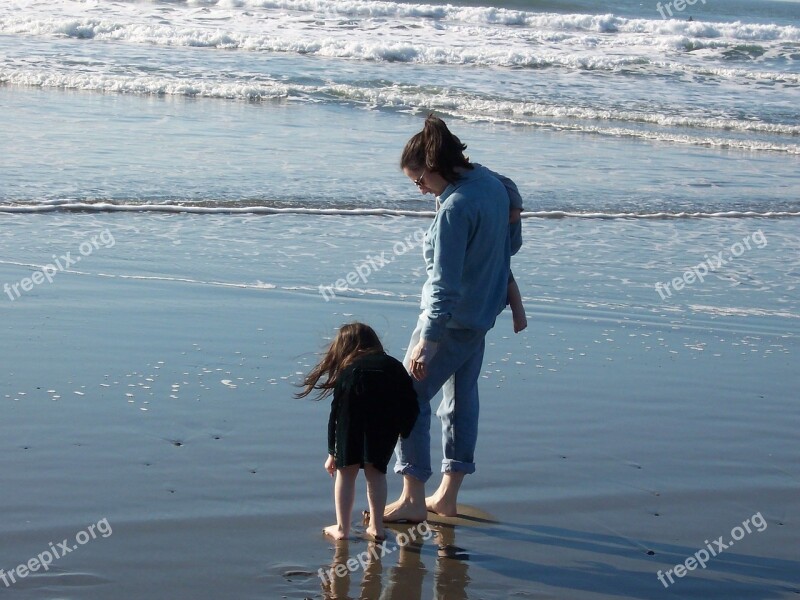 Beach Woman And Child On Beach Mother Family On Beach Beach Fun