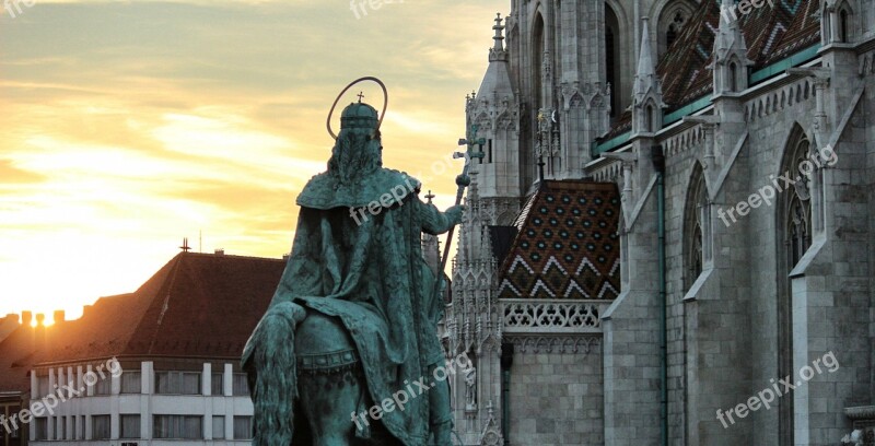 Saint Church Statue Sunset Cathedral