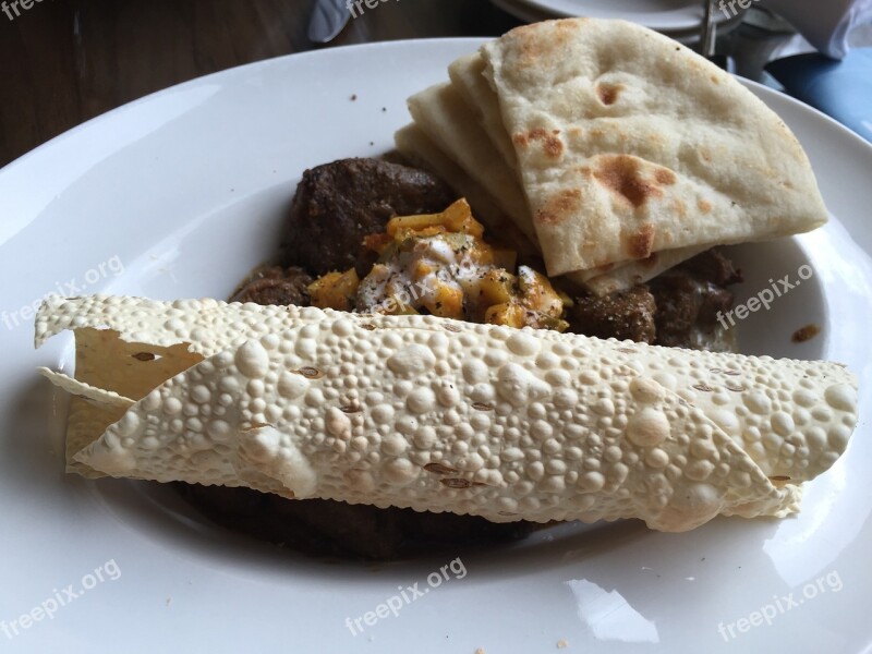 Food Indian Naan Lamb Curry