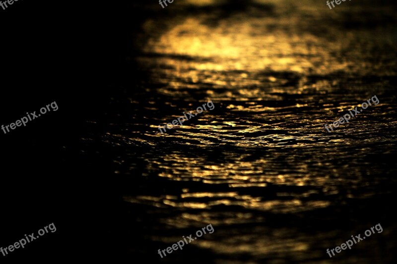 Water Flow Moisture Reflection Night