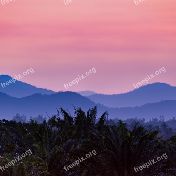 Sunset Hill Mountain Sunset Landscape Outdoor