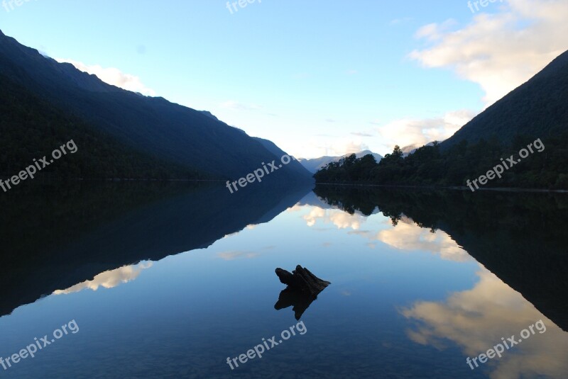 Tranquility Lake Mountain Sky Water