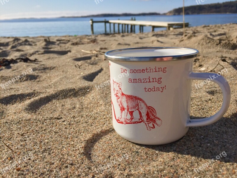 Beach Coffee Mug Bridge Cup Marning