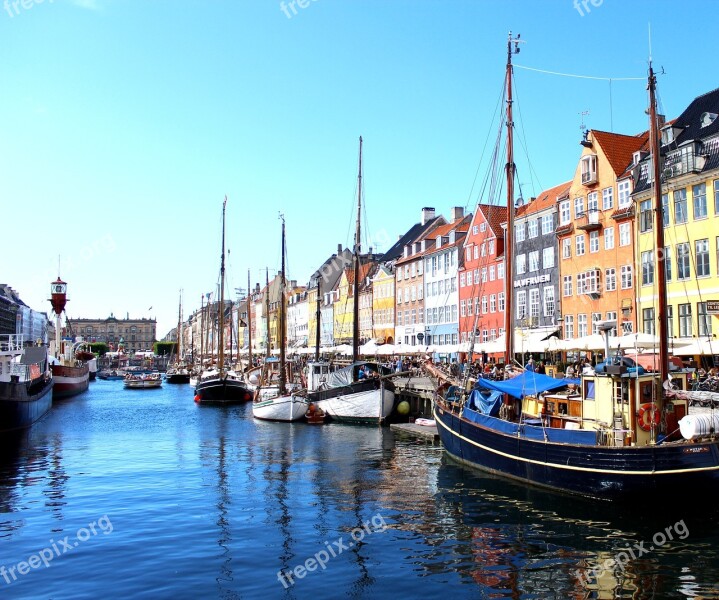 Denmark Copenhagen Port Boat Sea