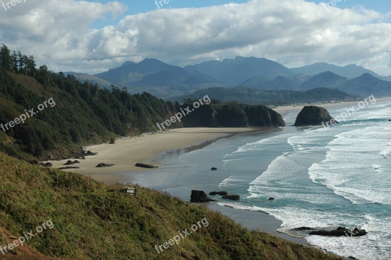 Oregon Sea Scape Beach Usa Free Photos