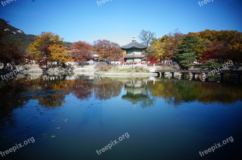 Gyeongbok Palace River Blue Landscape Nature